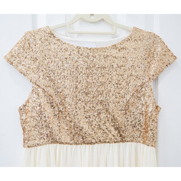 ASOS Maternity Gold Sequin and Ivory Midi Party Dress, size 14 - Picture 3 of 8